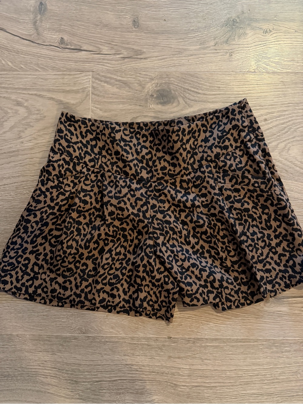 LOFT Leopard Print Skort in Brown and Black